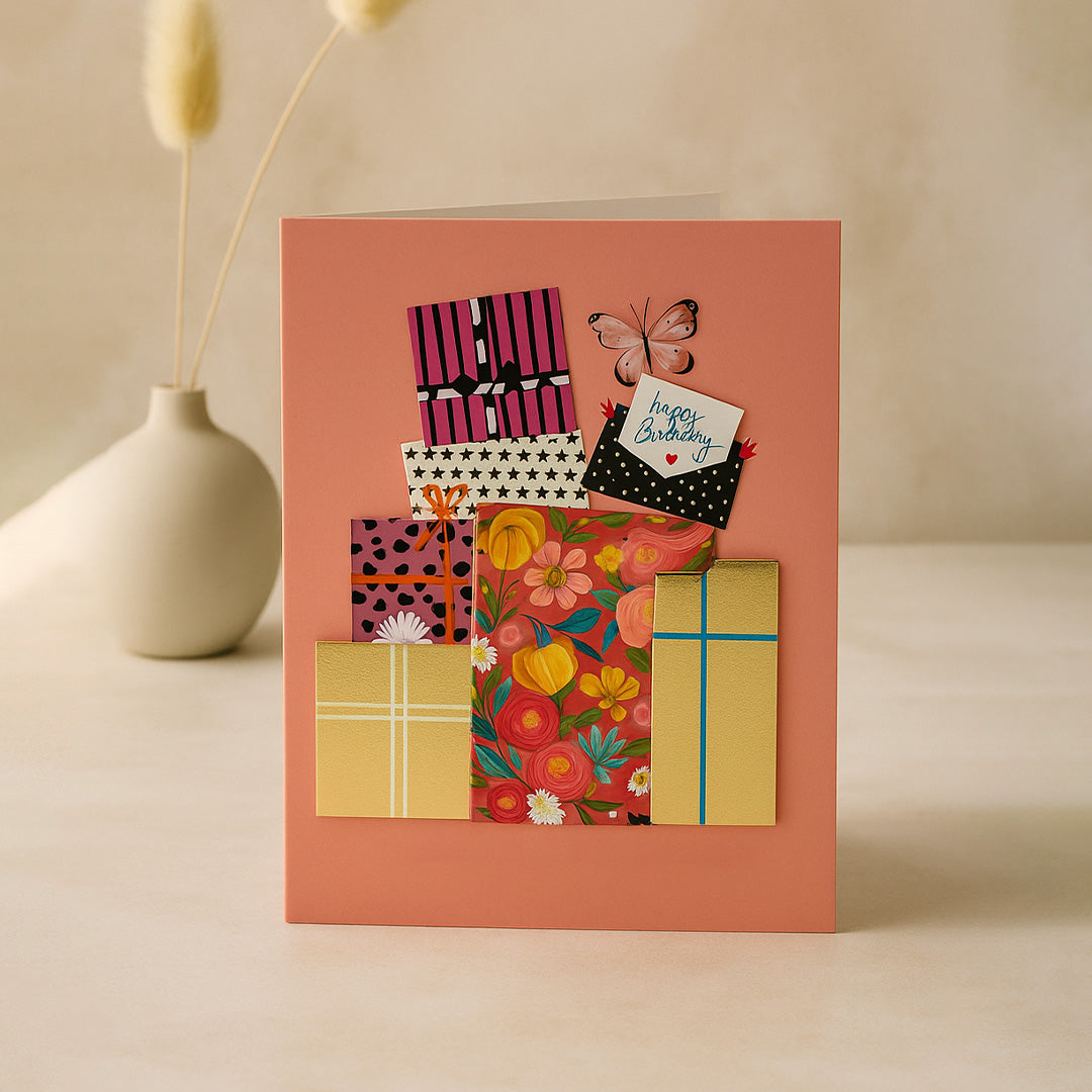 3D Gold Foil Floral Gift Greeting Card