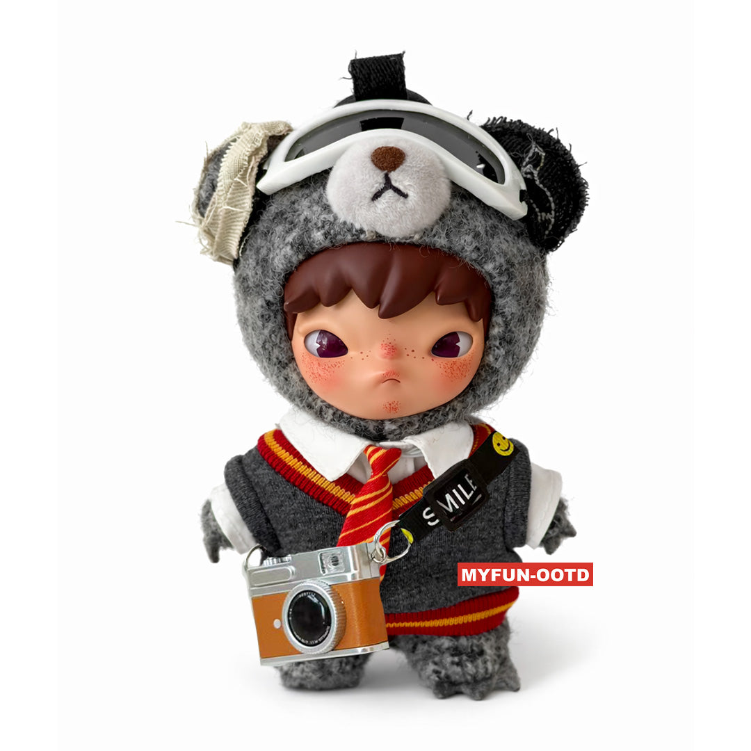 Hirono Outfit - White Shirt + Ski Goggles + Tie + Knit Sweater + Camera