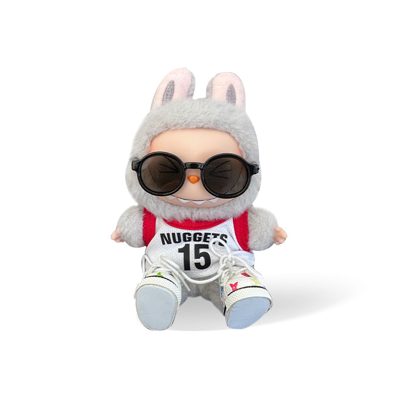 Labubu Outfit - White + Red Jersey + Sunglasses + White Shoes