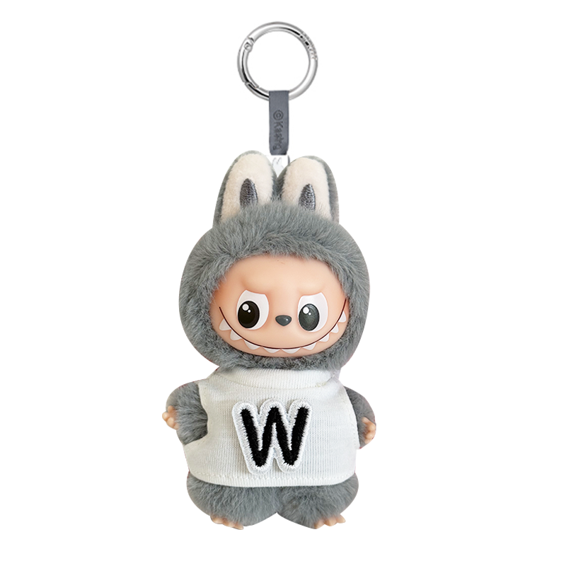 Mini Labubu Pin for Love Letter White Outfit