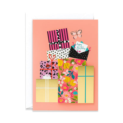 3D Gold Foil Floral Gift Greeting Card