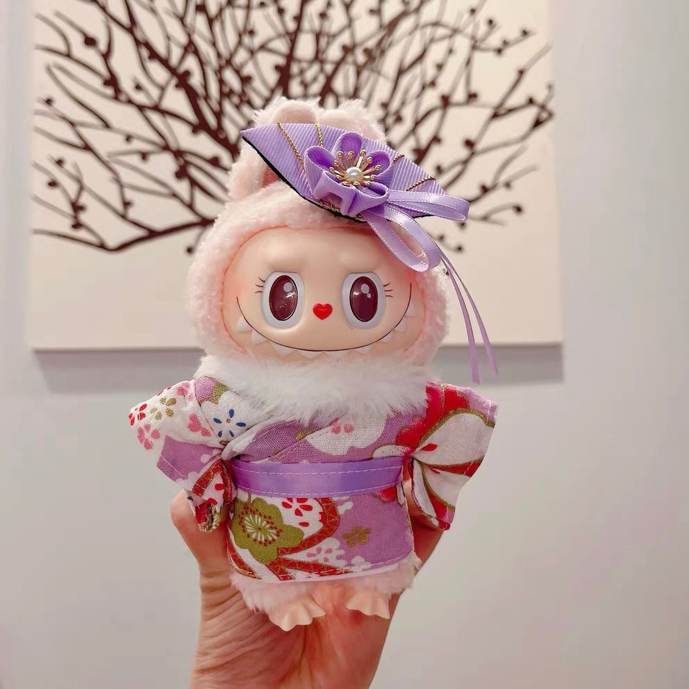 Labubu Outfit - Japanese Style Purple Kimono