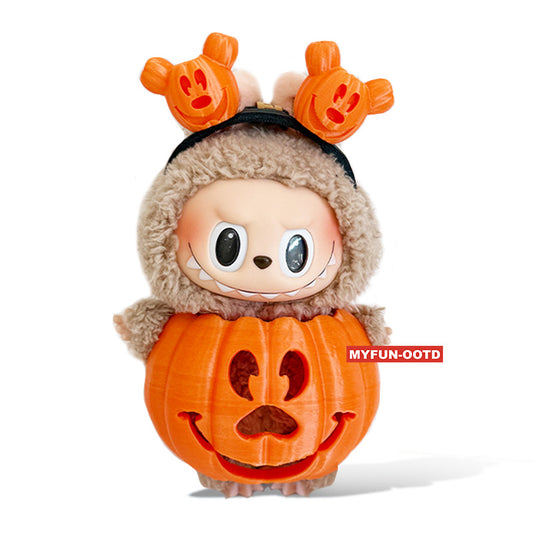 Labubu Fashion Outfit - 3D Printed Halloween Pumpkin + Headband