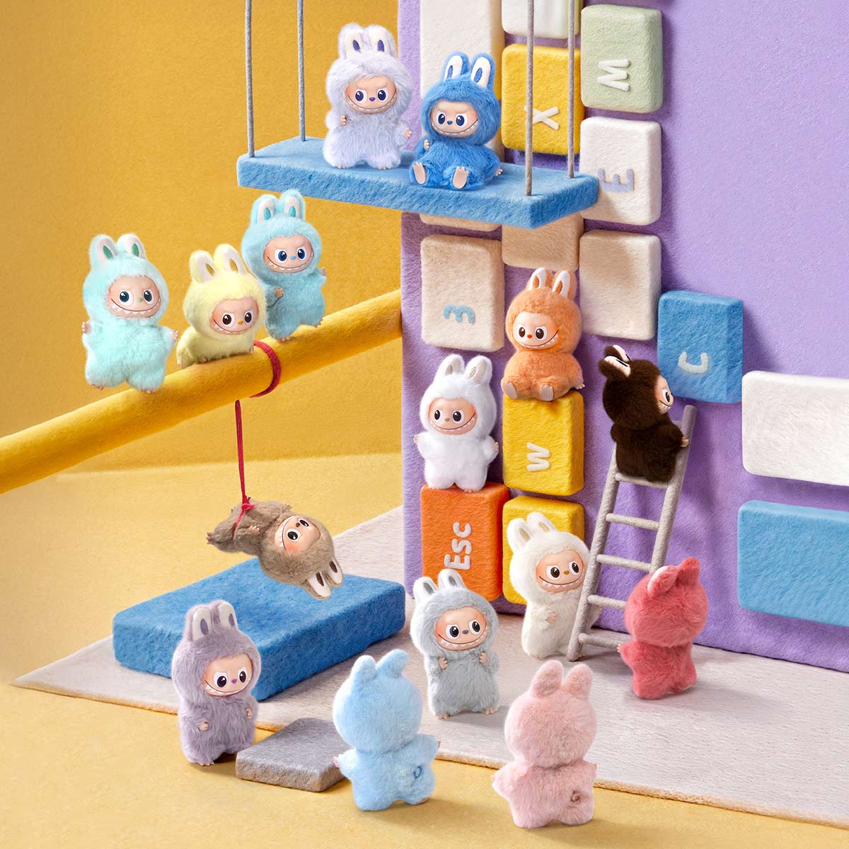 POPMART Mini Labubu PIN FOR LOVE SERIES - Vinyl Plush Pendant blind box (A-M)