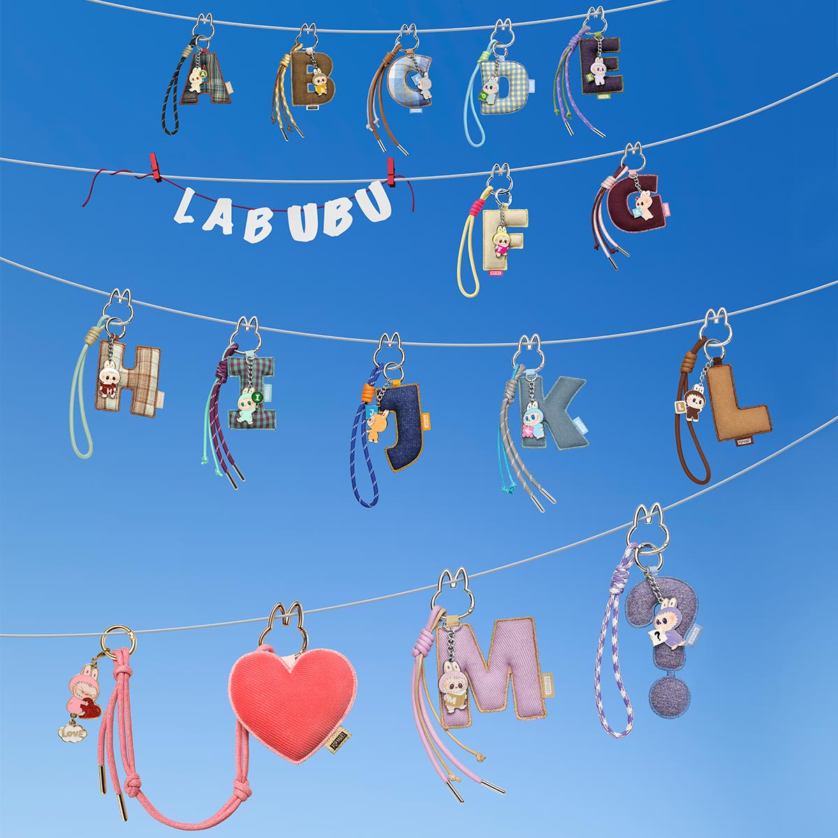 POPMART Labubu Pin for Love Series- Letter Pendant Blind Box (A-M）