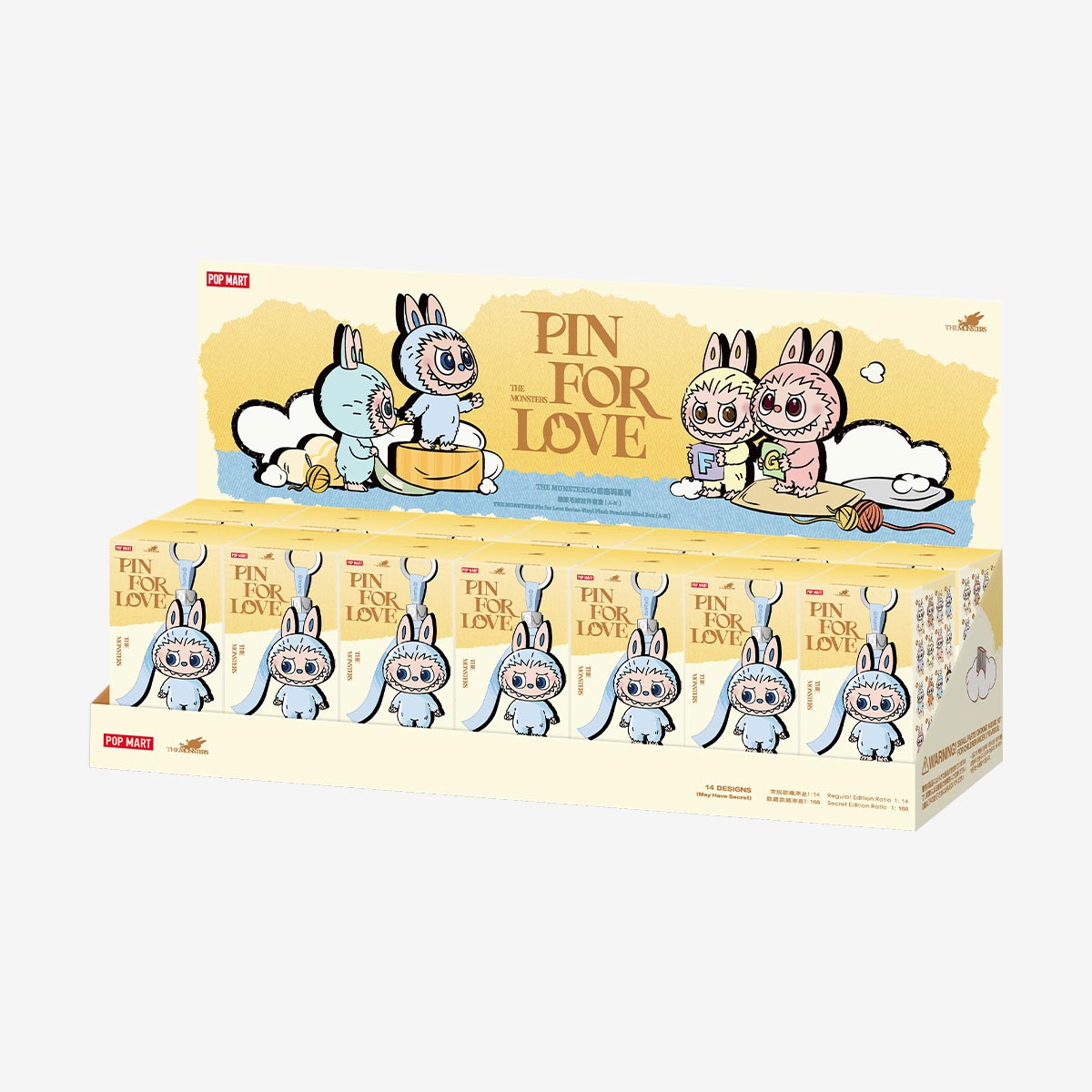 POPMART Mini Labubu PIN FOR LOVE SERIES - Vinyl Plush Pendant blind box (A-M)