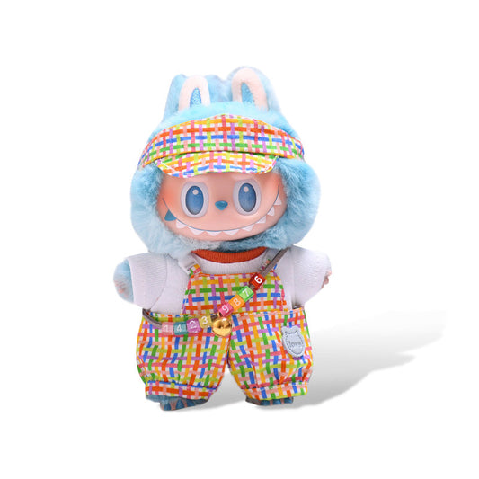 Fashion Dress - Colorful overalls + top + hat + necklace